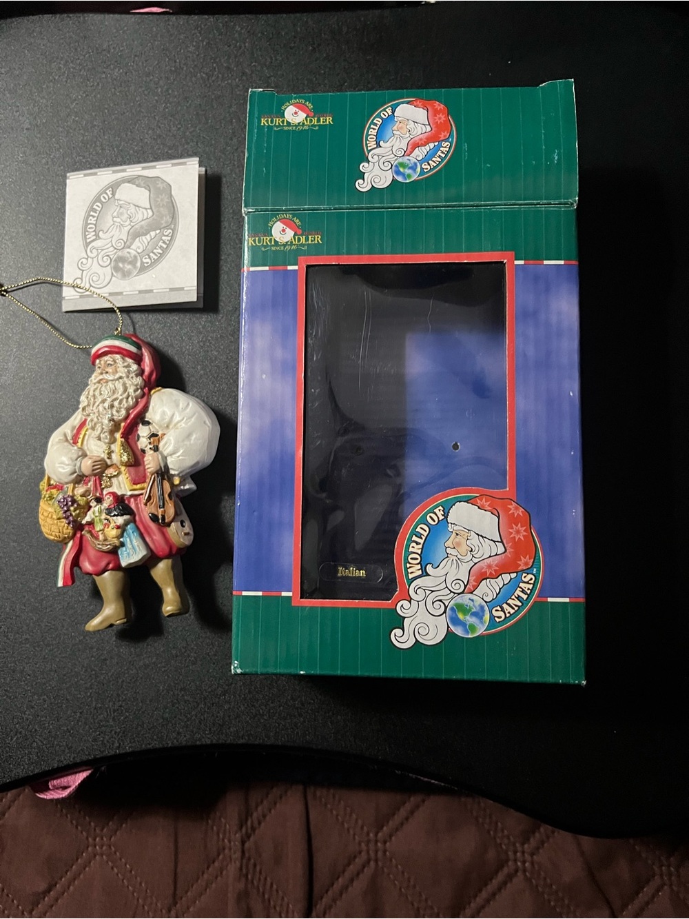 Kurt Adler Multicolored Traditional Santa Ornament in Red, White, Gold